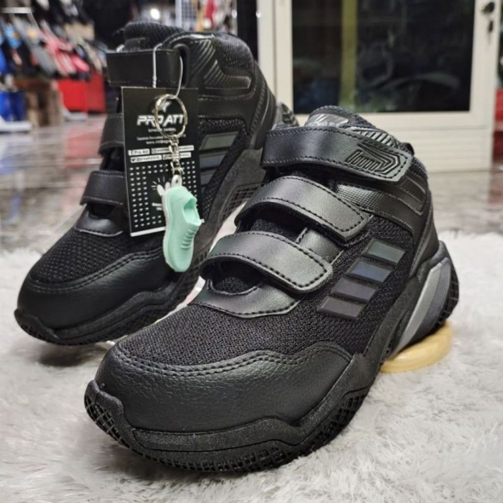sepatu sekolah Anak  unisex pro ATT GLT 220 v3 tempel full hitam