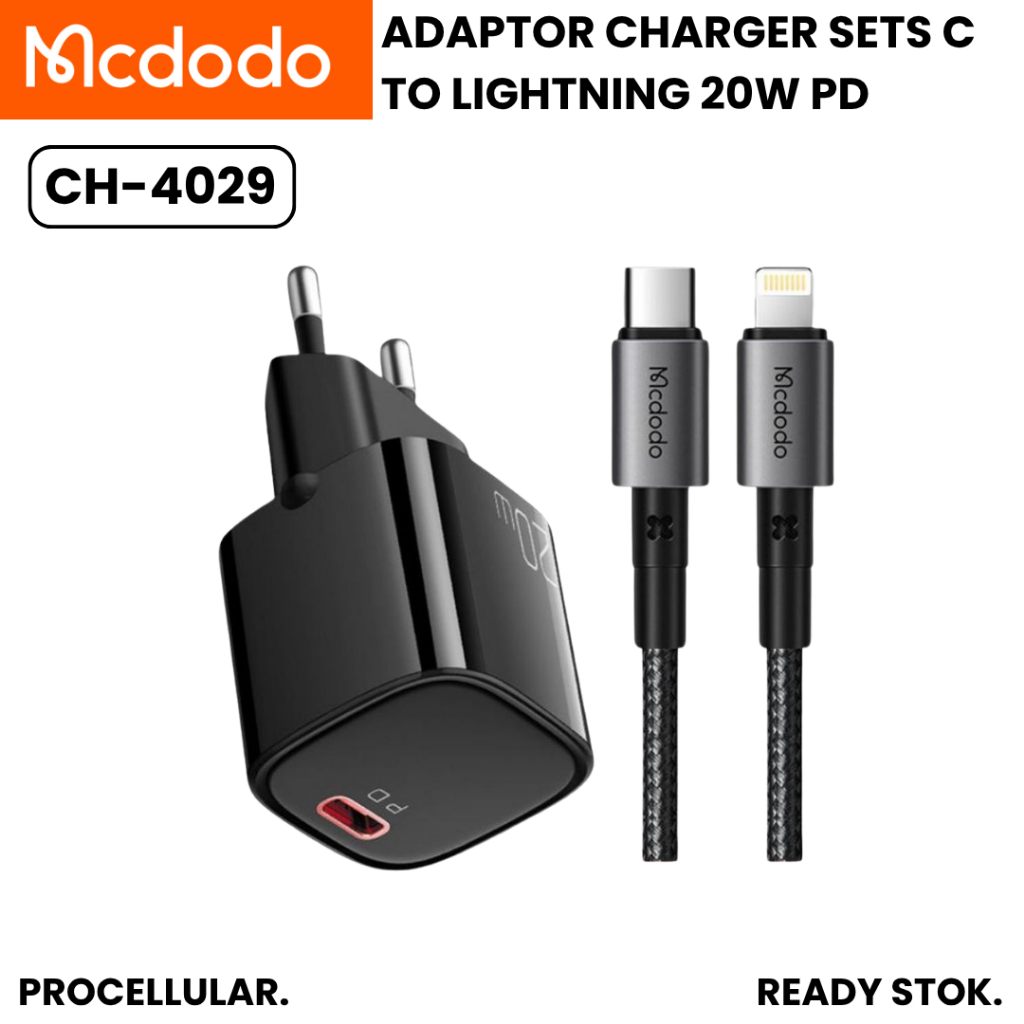Mcdodo Charger iPhone 20W PD USB C to Lightning Kabel Fast Charging CA-4029