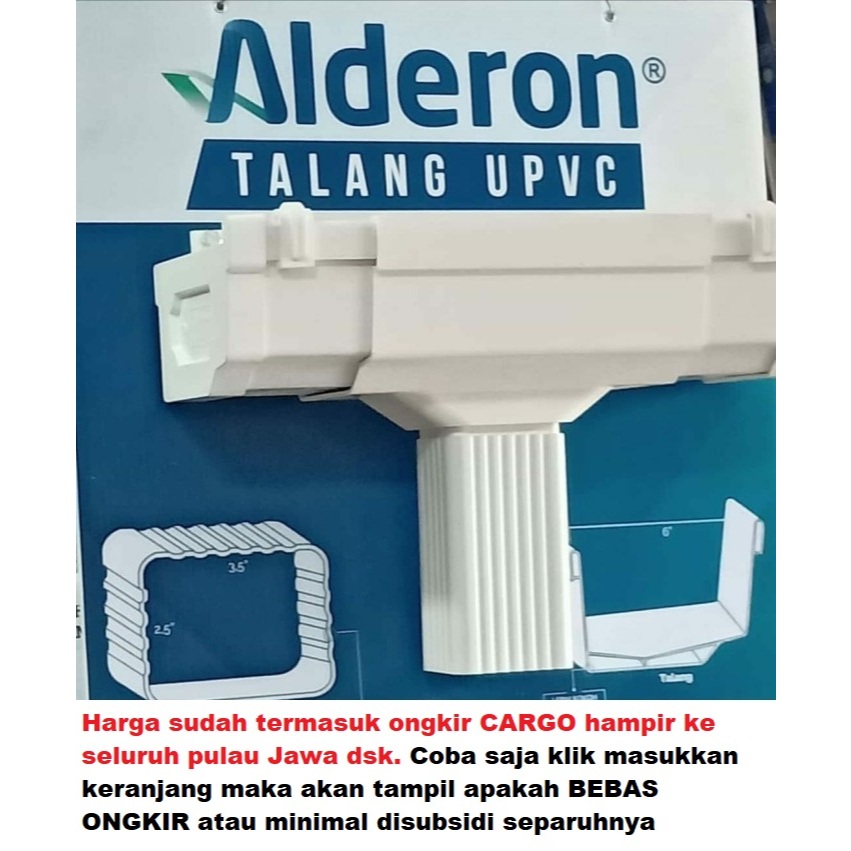 Paket talang Alderon UPvc putih komplit ada pilihan talang 3m atau 4m 5m 6m 7m 8m 9m 10m talang air 