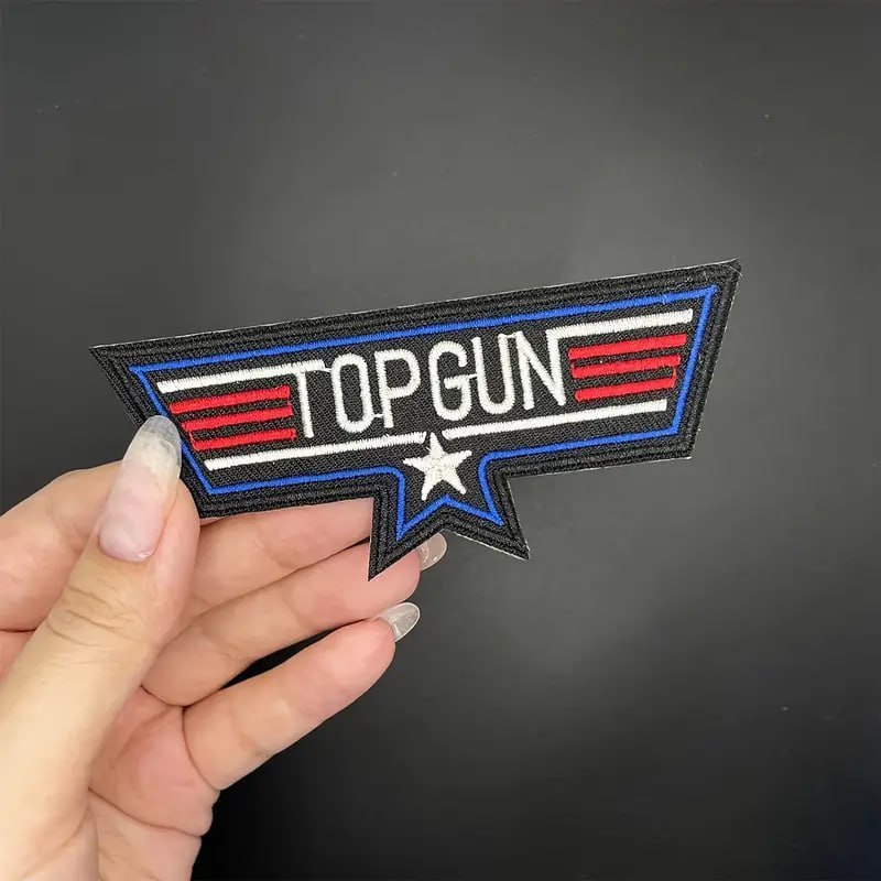 PATCH TOP GUN BORDIR LOGO EMBLEM EMBROIDERY RBC