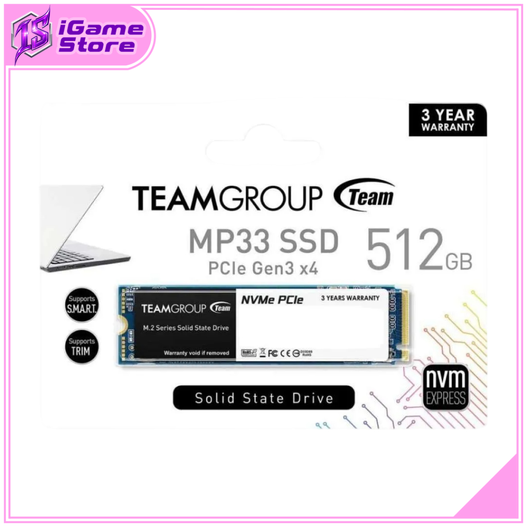Team MP33 SSD NVMe M.2 / M2 512 GB - NVMe 512GB