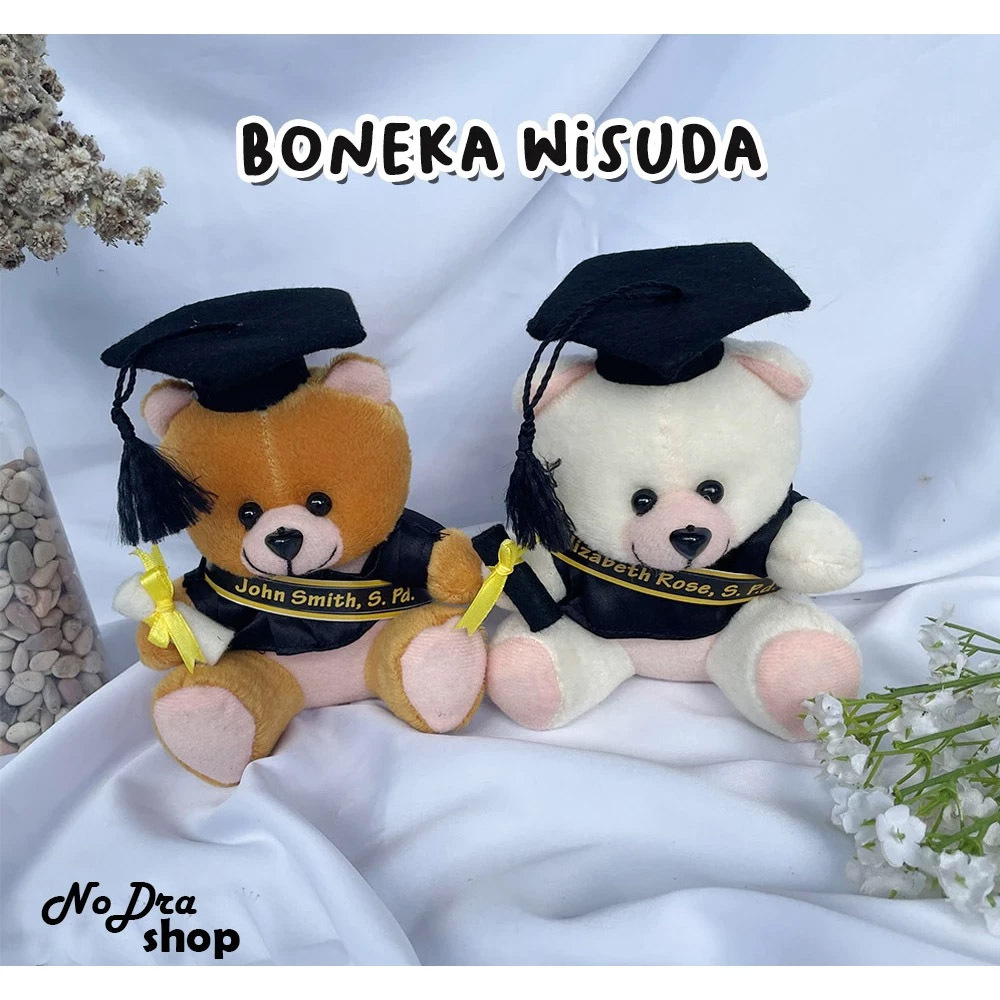 Boneka Wisuda Mini Teddy Bear Custom Nama Bahan Velboa Premium
