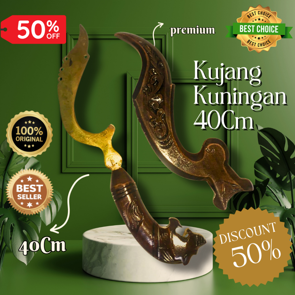 TERLARIS Kujang Kuningan Motif lafadz Aseli Ciwidey 40Cm