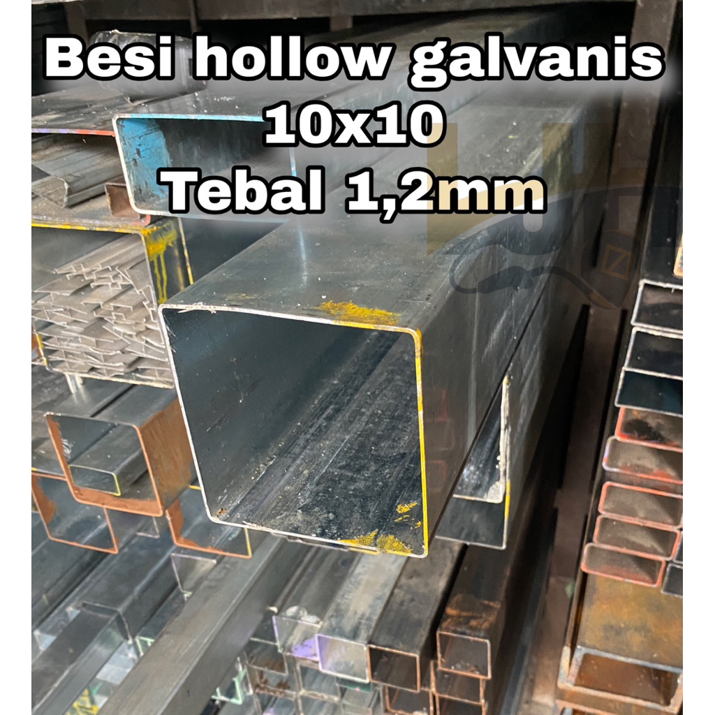 Besi hollow galvanis 10x10 ketebalan 1,2mm. besi holo kotak 10cm x 10cm. ukuran panjang mulai 10cm s