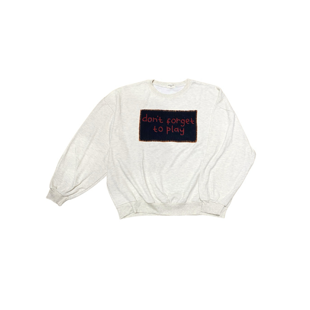 Reworked Dont Forget Sweater | Sweater Wanita Putih | Sweater Putih Polos Basic | Sweater Putih Simp