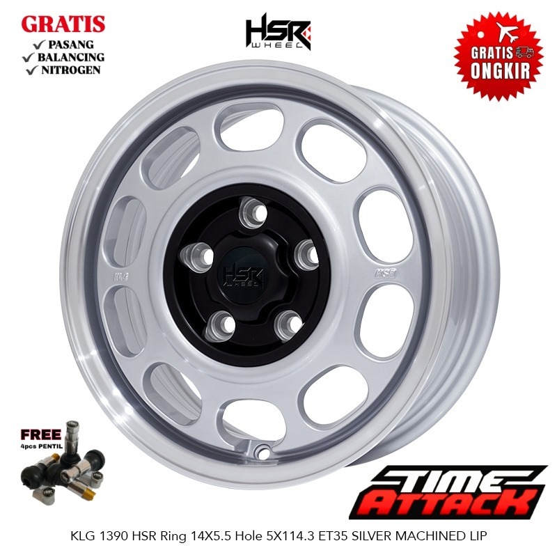 Velg Mobil GrandMax R14 HSR Wheel KLG1390 Velg Model Kaleng Ring 14