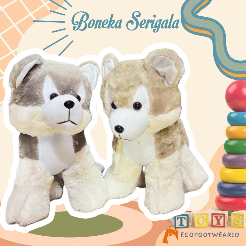 Boneka Srigala duduk korea lucu Boneka Karakter Serigala korea berekor lucu ecofootwear.id