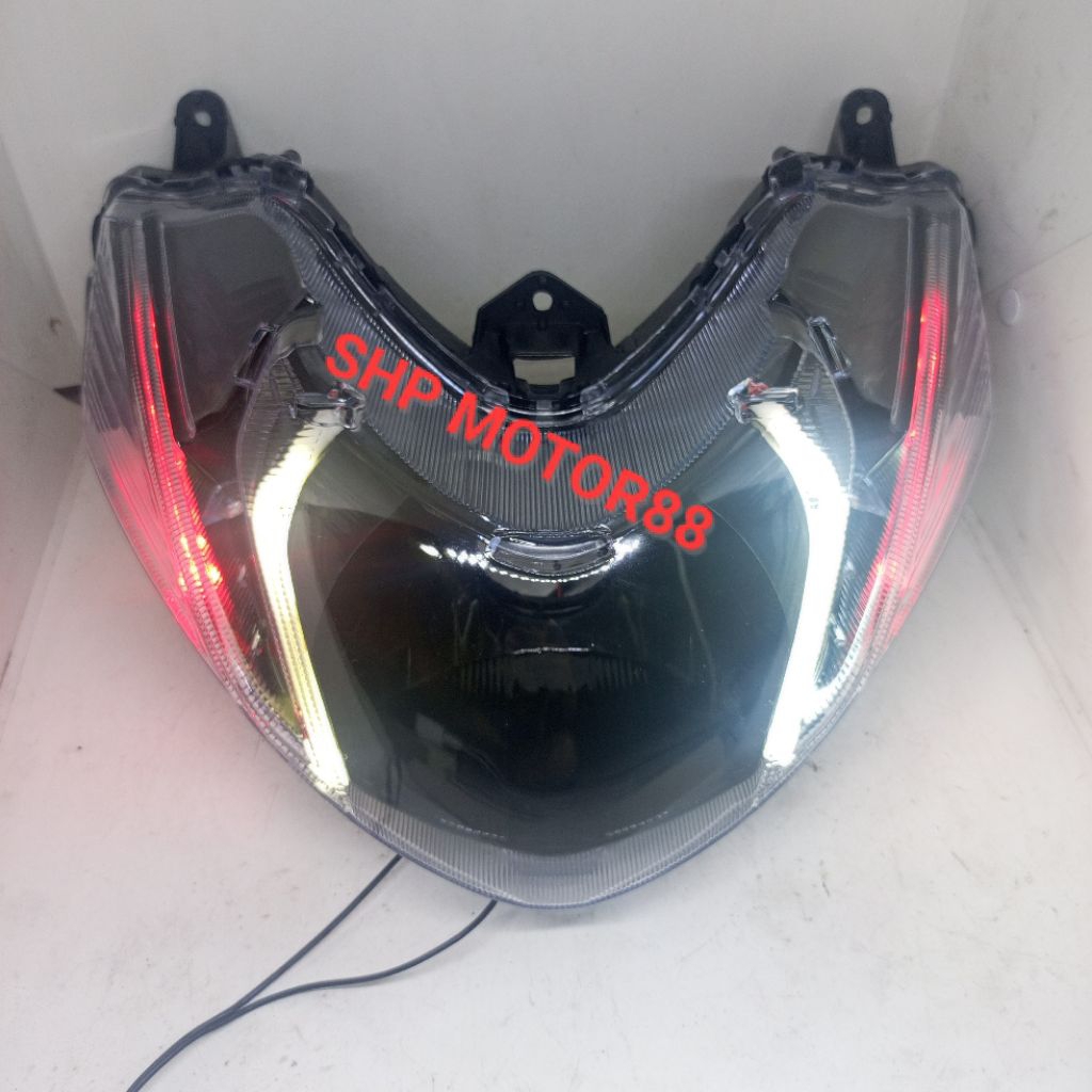 CUSTOM REFLEKTOR LAMPU DEPAN MIO M3 BAHAN LAMPU H4 PLUS ALIS