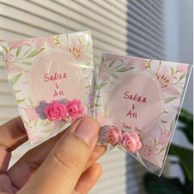READY 50pcs SOUVENIR PERNIKAHAN MURAH BROS JILBAB DAGU MAWAR SOFT MINI REQUEST CUSTOM KERTAS UCAPAN 