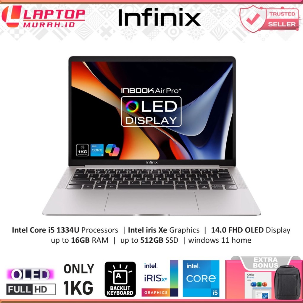 Laptop INFINIX INBOOK AIR PRO+ OLED Intel core i5 - 1334U 16GB 512GB 14.0 " 100%SRGB Windows 11