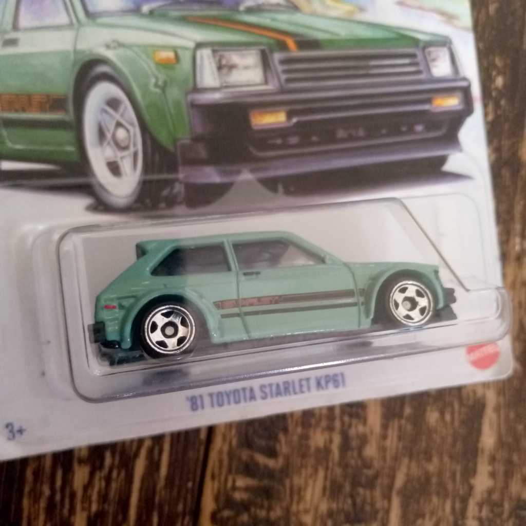 Hot Wheels Toyota Starlet KP61 1981 Hijau Diecast Miniatur Mobil Koleksi Original