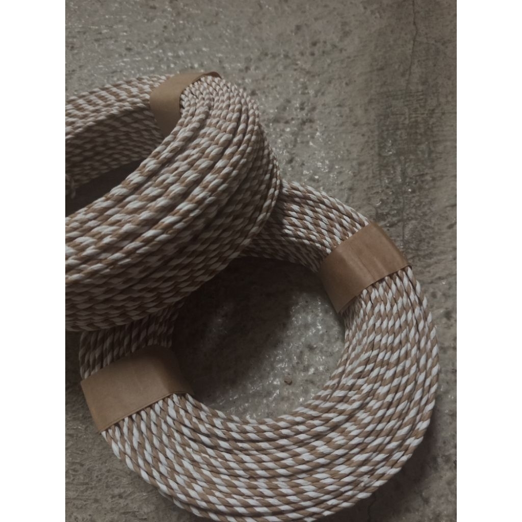 Tali kertas tali kerajinan D4 warna zebra diameter 3.5 mm