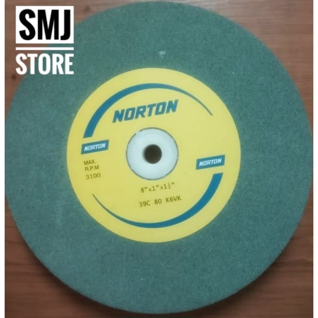 [NORTON] Batu asah gerinda duduk 8"inch hijau GC100 NORTON