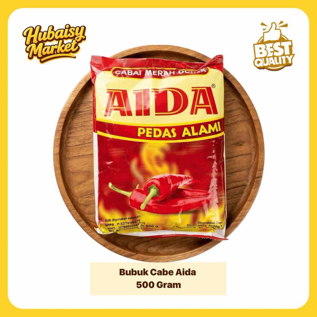 Bubuk Cabe AIDA Asli | Kemasan 500 Gram | Cabe Bubuk Pedas Alami | Bumbu Masak