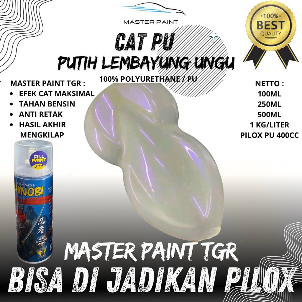 (BISA DI JADIKAN PILOX) Cat PU Putih Lembayung Ungu | Putih Lembayung Purple Violet by Master Paint 