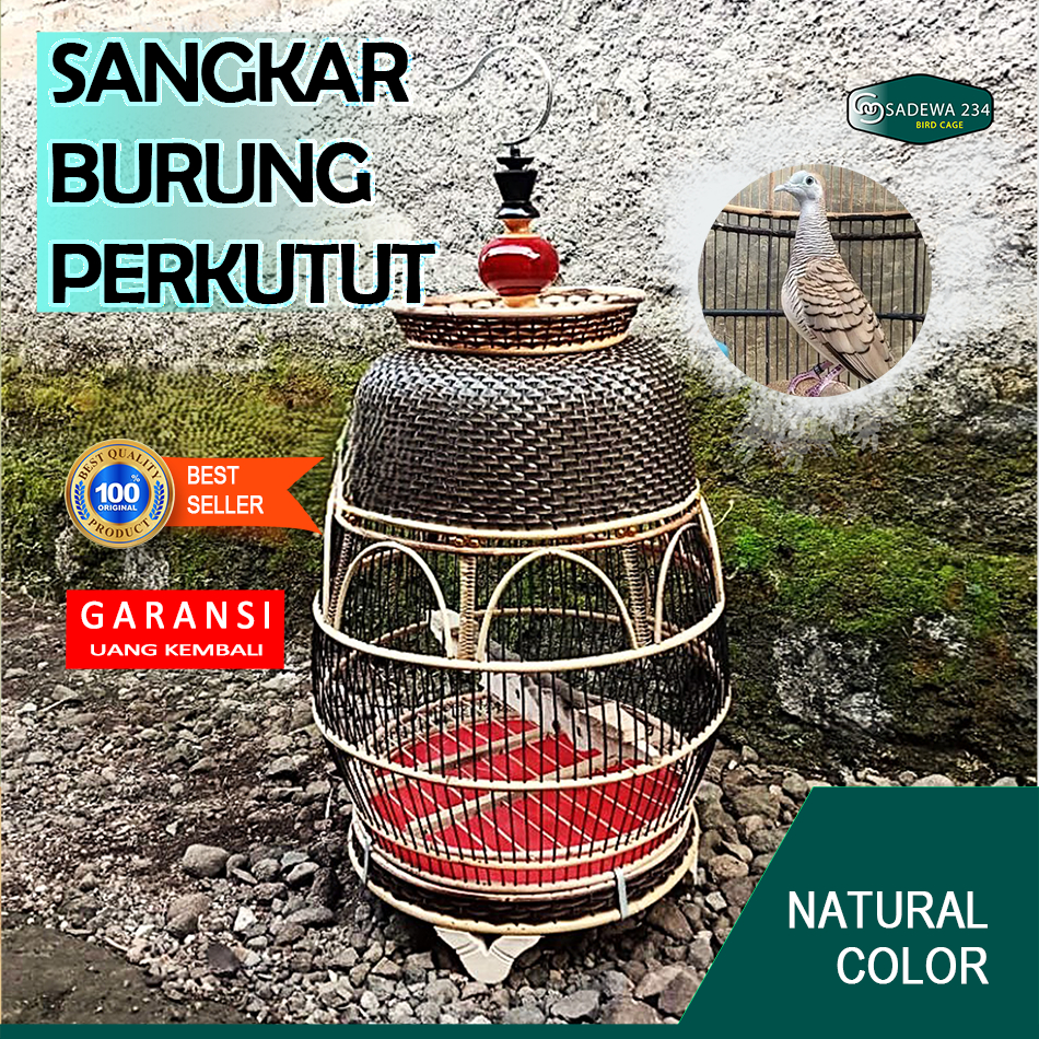 Sangkar burung perkutut dari rotan motif jambu