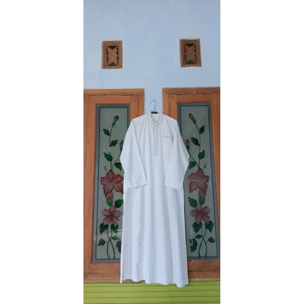 GAMIS PRIA PUTIH  PL BRAND AR RIAZ