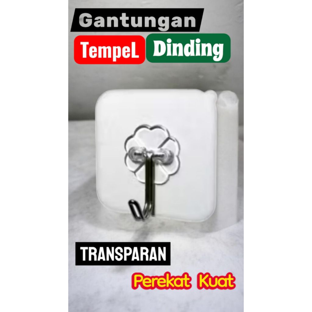 Gantungan tempel dinding perekat kuat tanpa paku/merusak dinding