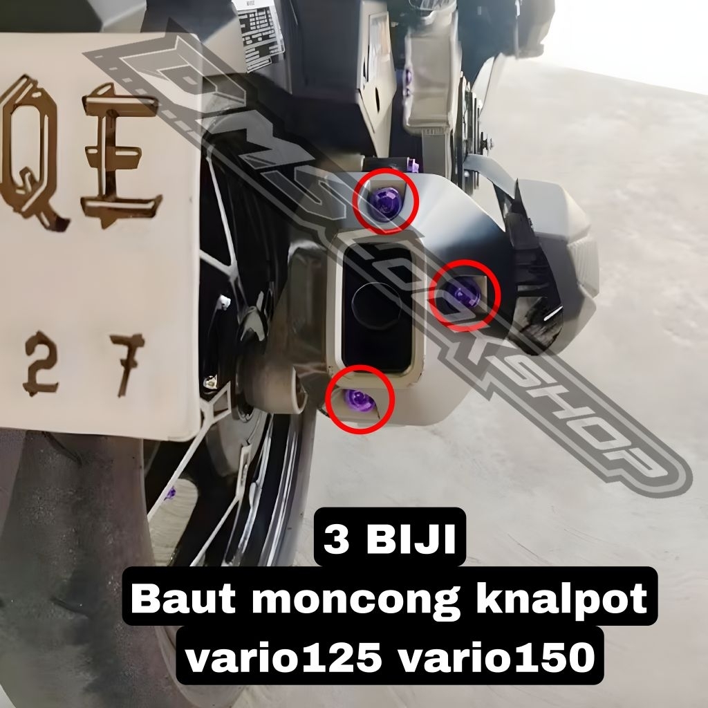 baut titanium endmuffler moncong knalpot vario125 vario150 original vietnam