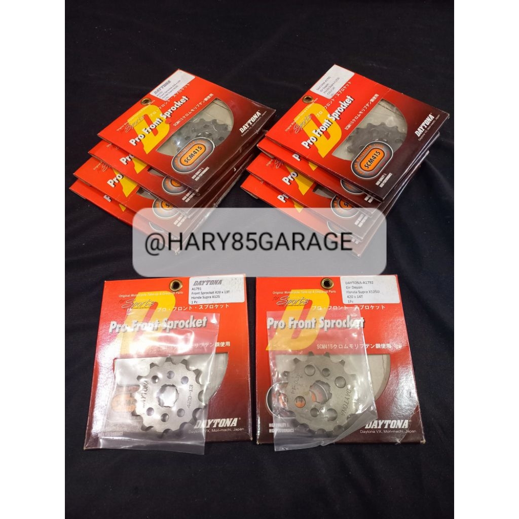 GEAR GIR DEPAN DAYTONA 420-13T 14T HONDA SUPRA125 KARISMA ORIGINAL