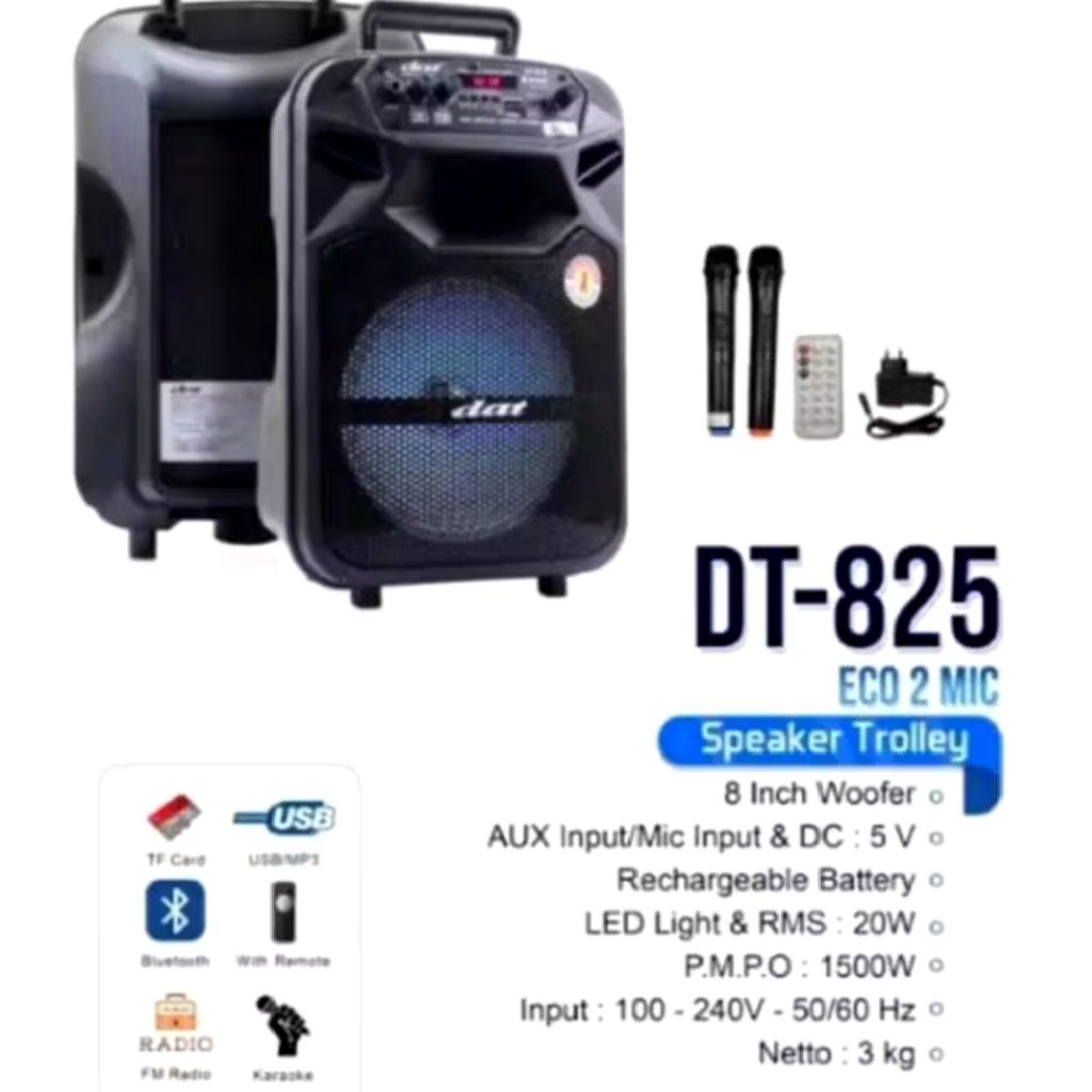 SPEAKER DAT 825 BLUETOOTH MIC WIRELESS 2