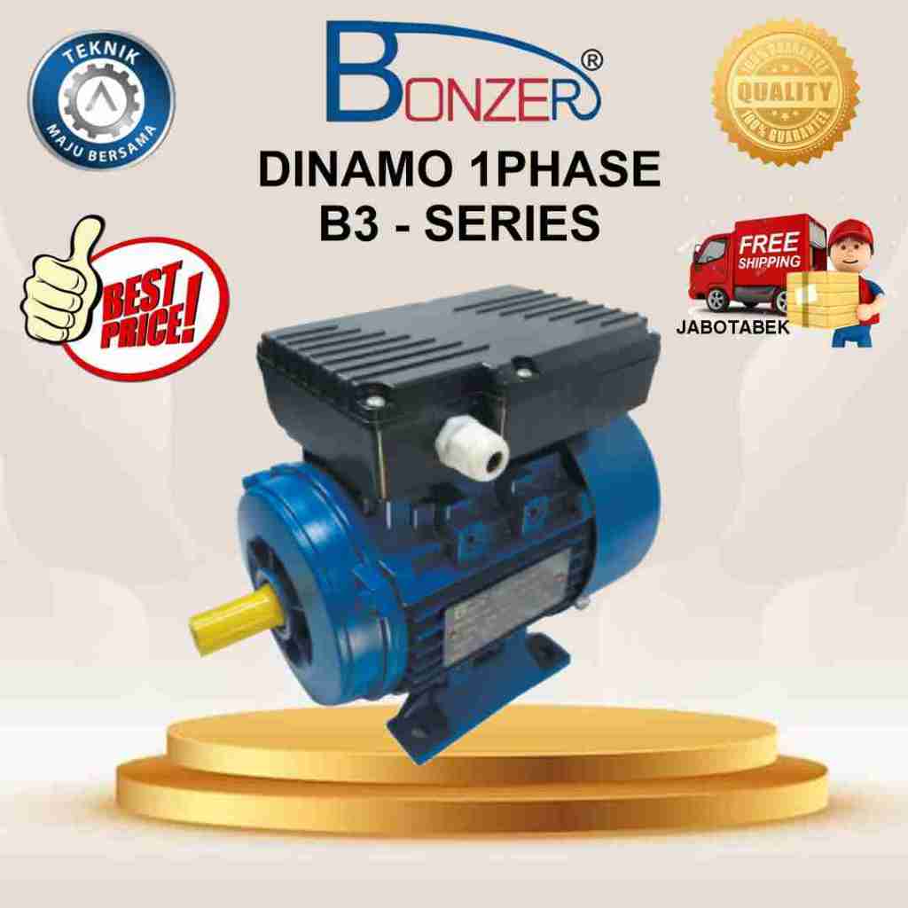 BONZER DINAMO INDUCTION MOTOR  B3 1500RPM 4P 0,75KW 1HP FRAME 802 1PHASE, 50/60HZ HIGH QUALITY