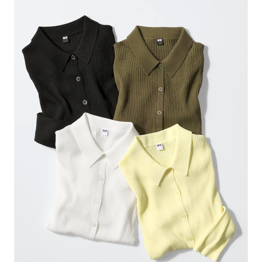 Ribbed Polo Cardigan Uniqlo Japan Original