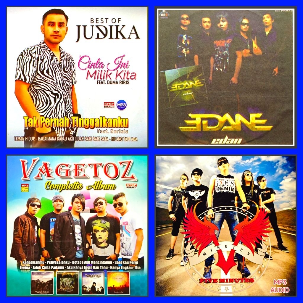 Kaset MP3 Audio Lagu Pop Judika - Vagetoz - Edane - Five Minutes Album Edisi Pilihan Lengkap
