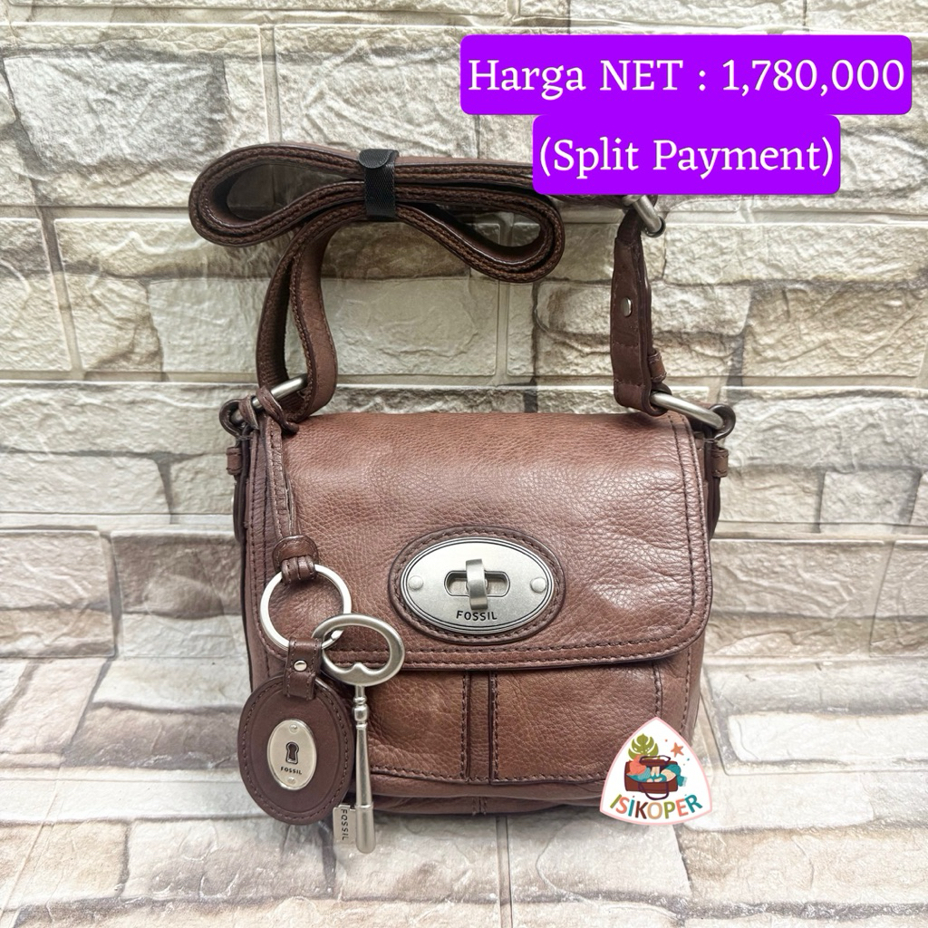 (PESANAN)609# NET-Preloved Fossil Maddox Turnlock TwistLock Espresso