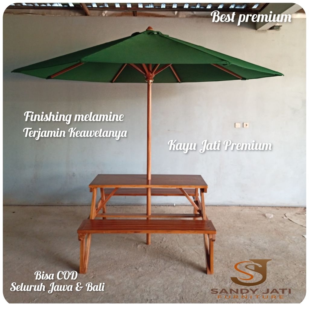 Meja Bangku Payung Cafe Outdoor