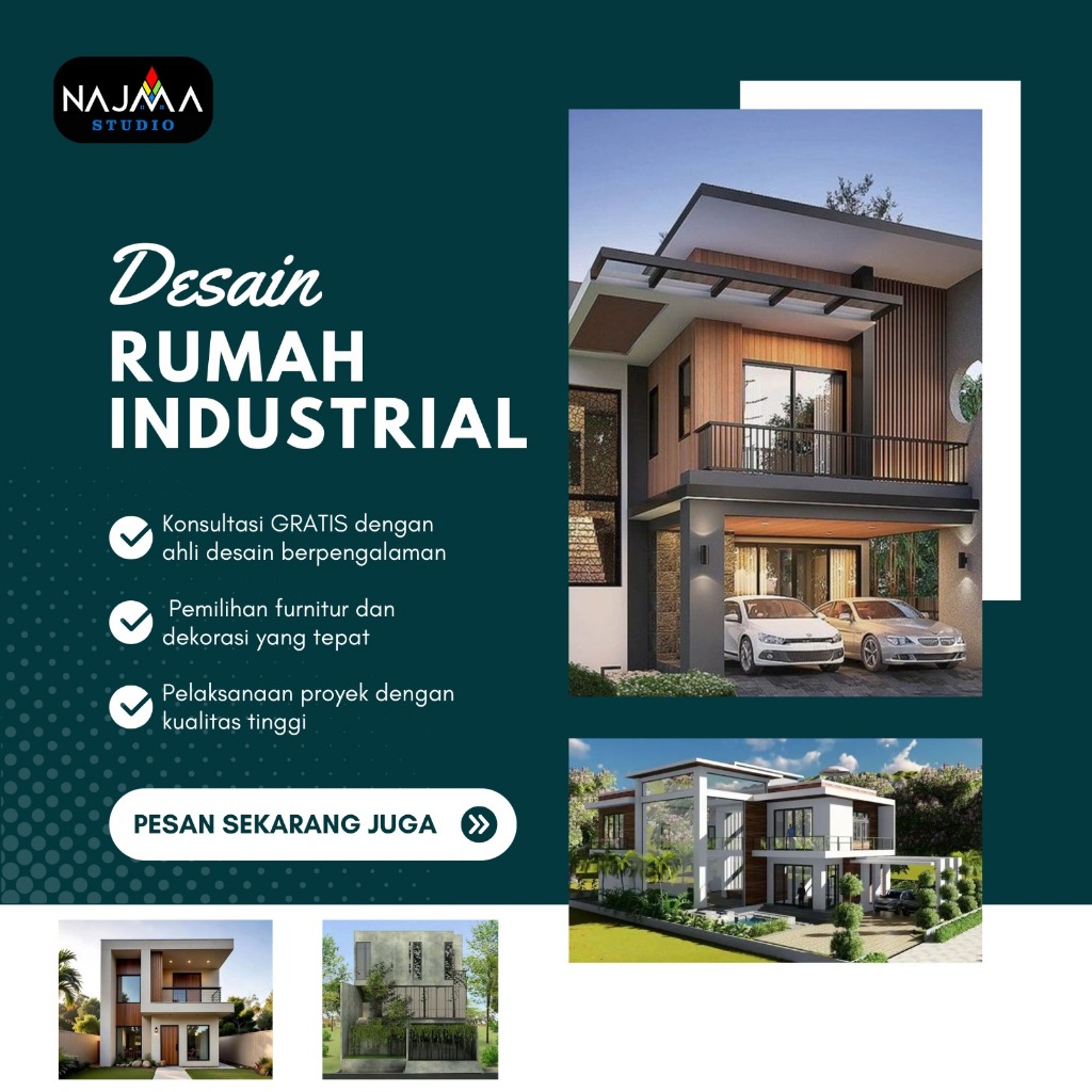 Jasa Desain Rumah Industrial | Unik, Modern & Berkarakter Kuat