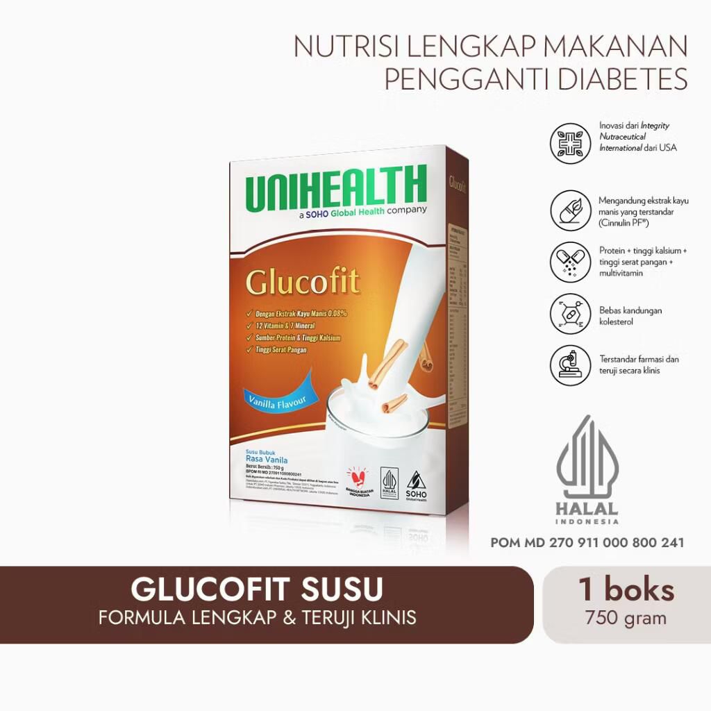 Susu Glucofit By Unihealth Pengganti Nutrisi Penderita Diabetes - 750 gram