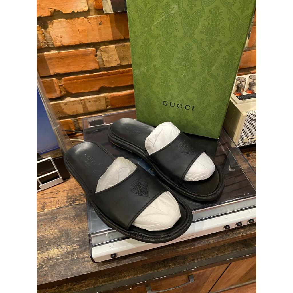 Gucci GG Embossed Logo Flat Sandals Original Authentic 100% Legit Check Poizon
