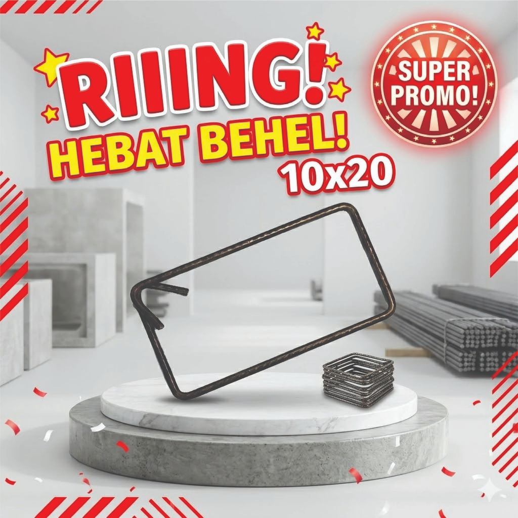 Besi Begel 10x20 Cincin Tiang Kolom / Ring Begel Konstruksi Per Pcs - Besi Beton Sni