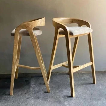 kursi bar cafe A kayu jati solid / kursi bar kayu jati minimalis kursi bar A cafe tinggi kayu jati
