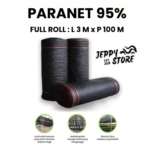 Paranet 95% 1 Roll Paranet 100 Meter x 3 Meter Tanpa Jahitan Paranet 1 Roll 100 Meter
