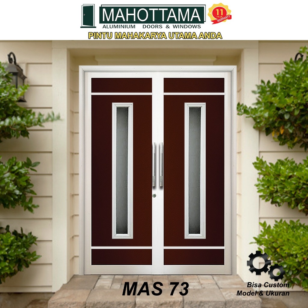 MAHOTTAMA MAS73 - Pintu Aluminium Rumah Utama Minimalis 174 x 215