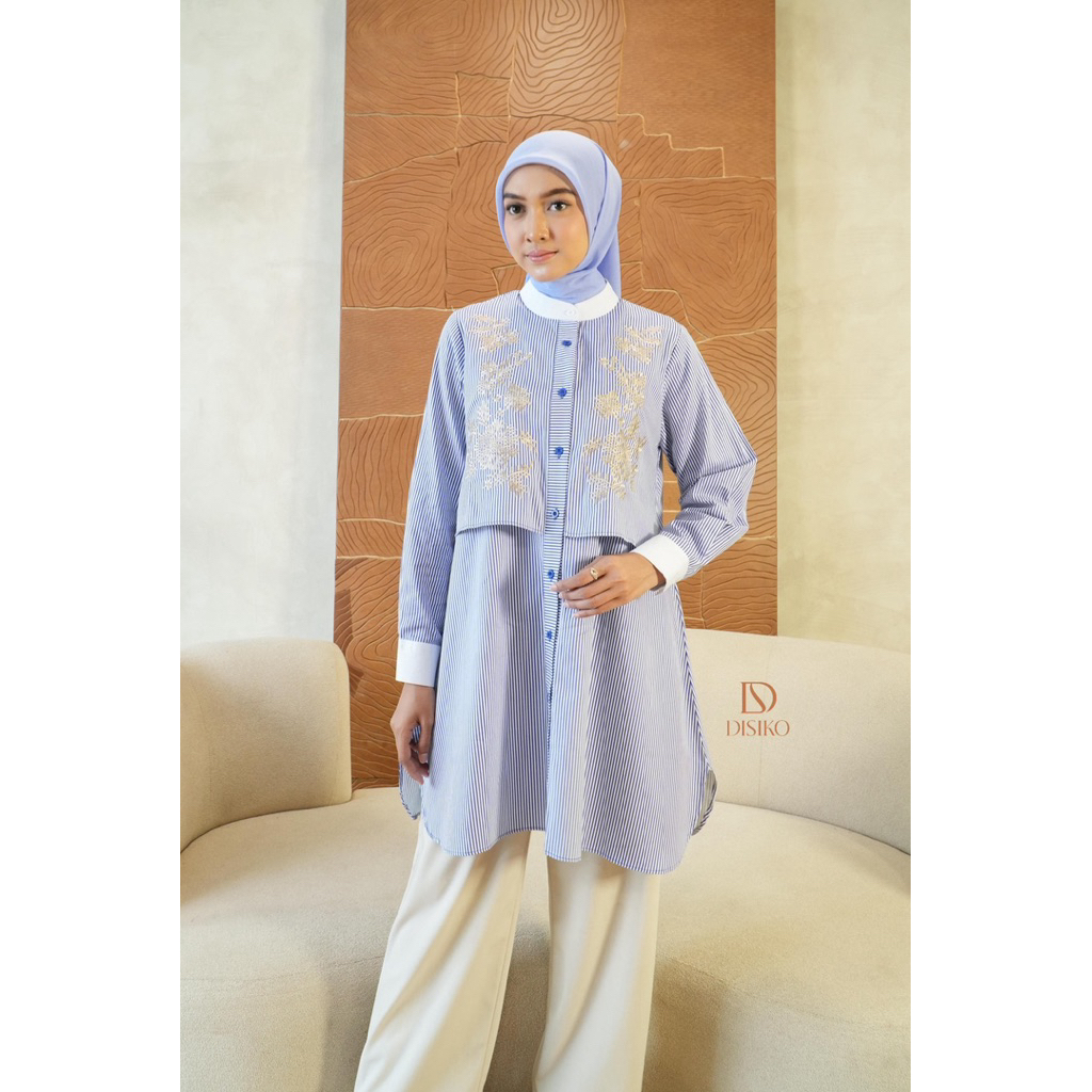 cod ivanka tunik midi ayana midi haliza katun bordir full furing by disiko tunik fatima renda dada b