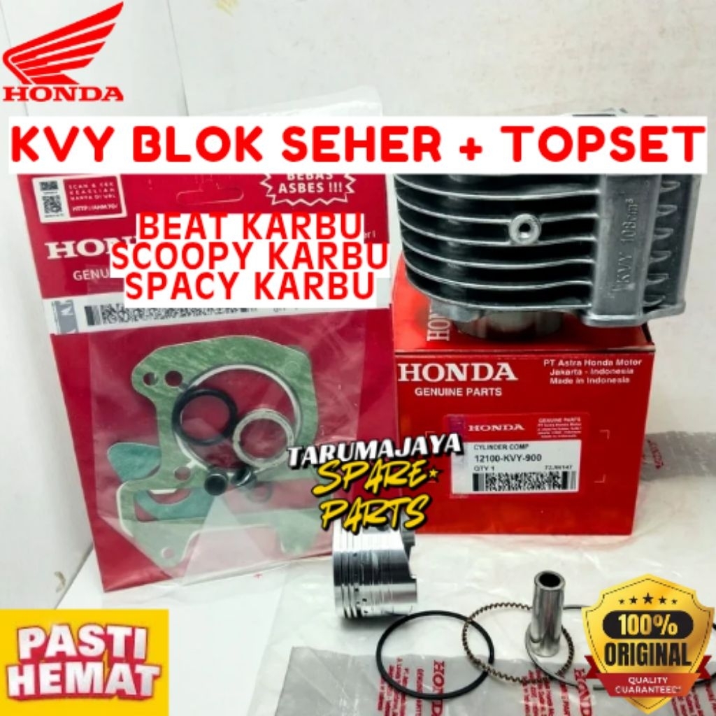 BLOK SEHER + TOPSET ORIGINAL HONDA KODE KVY, BLOK SEHER + TOPSET BEAT KARBU, BLOK SEHER + TOPSET SCO