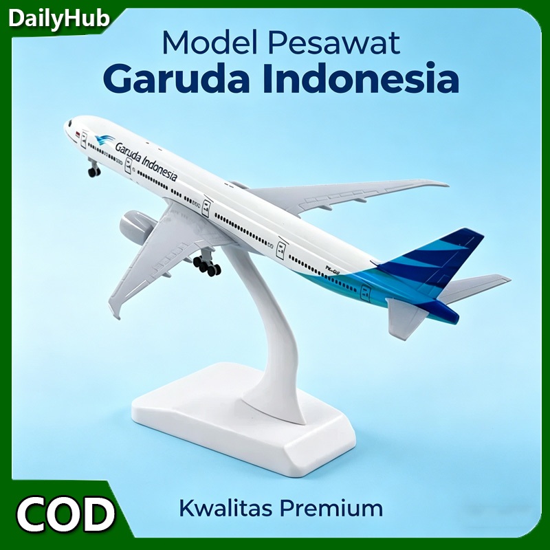 Miniatur Diecast Pesawat Garuda 20 cm Ada Roda Boeing 777 1:200 - Koleksi Pesawat Diecast Berkualita