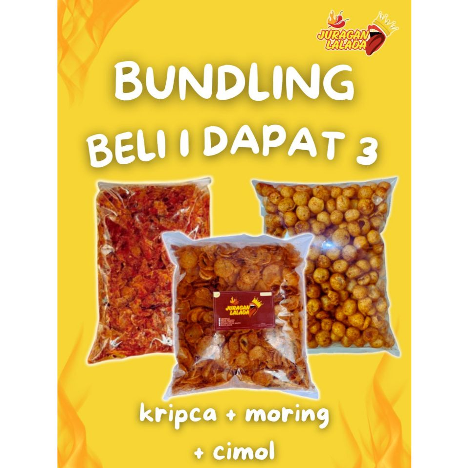 PAKET BUNDLING 1 DAPAT 3 JURAGAN LALADA ( KRIPCA, MORING, CIMOL) PEDAS DAUN JERUK