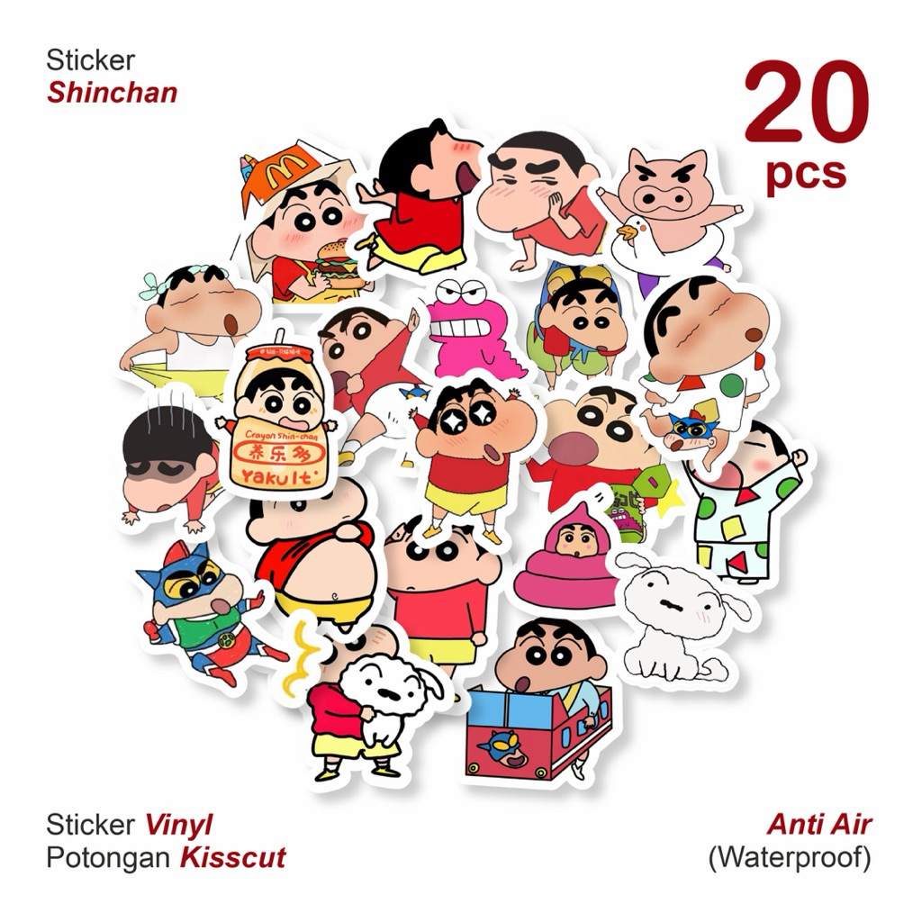 20pcs Sticker Sinchan #0076 | Crayon Sinchan Manga | Laptop Tumbler Ipad HP