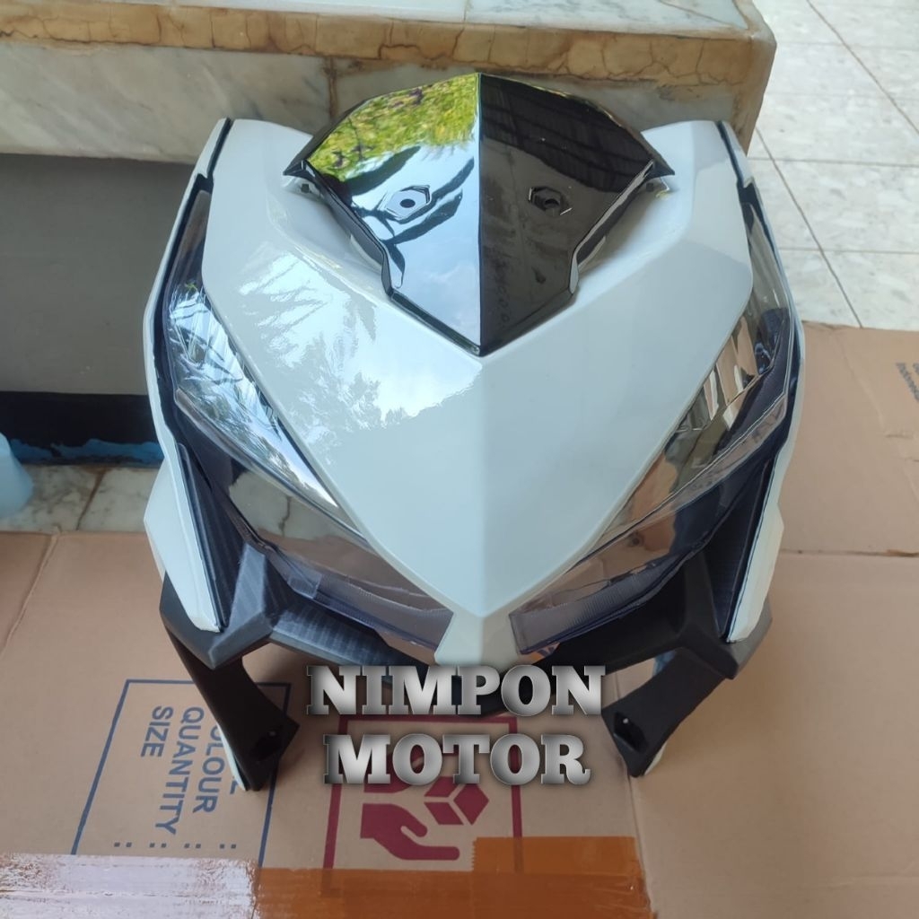 COVER TAMENG DEPAN FULL SET MIKA LAMPU DEPAN VARIO 125-150 LED OLD 2015 2017 WARNA PUTIH