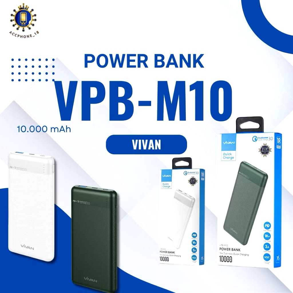 Power Bank Vivan Portable 10000 mAh [hajidanumrohstore]