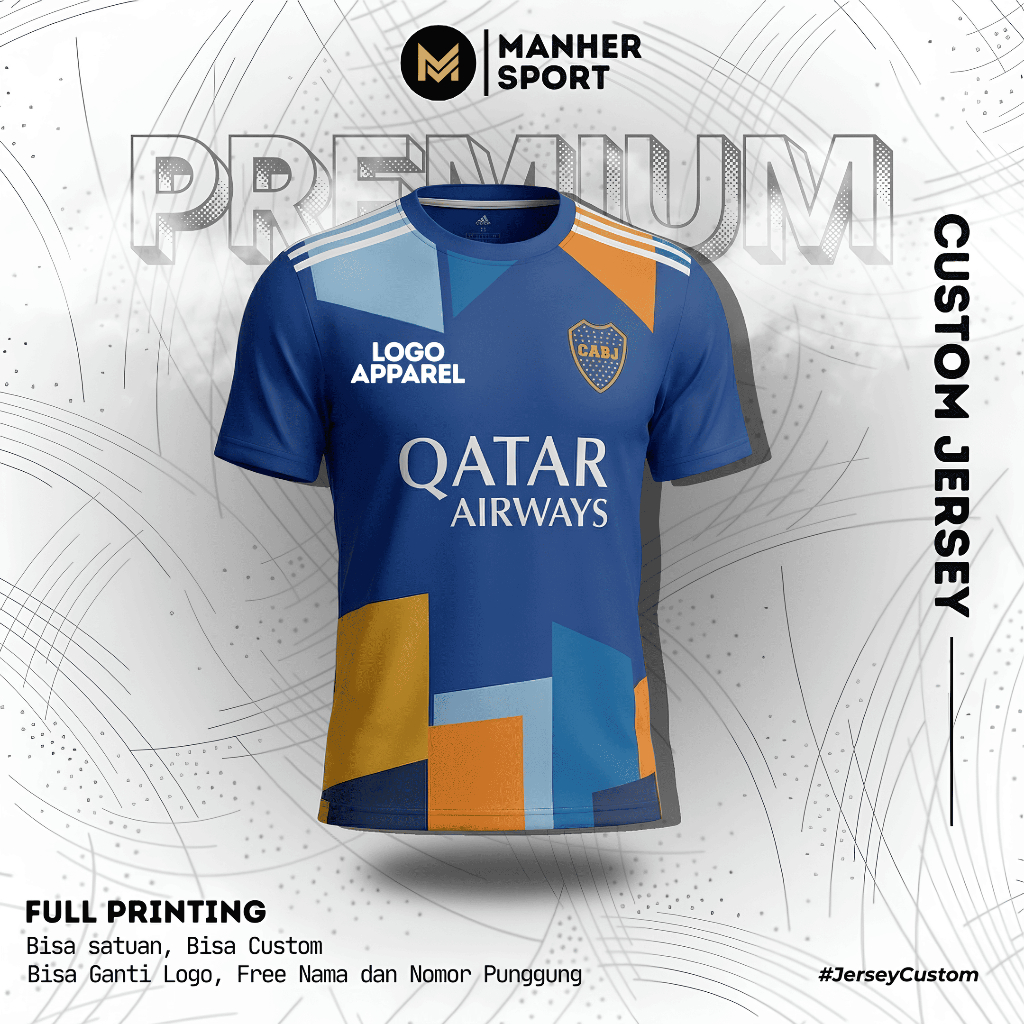 Jersey Boca Junior Full Printing Custom