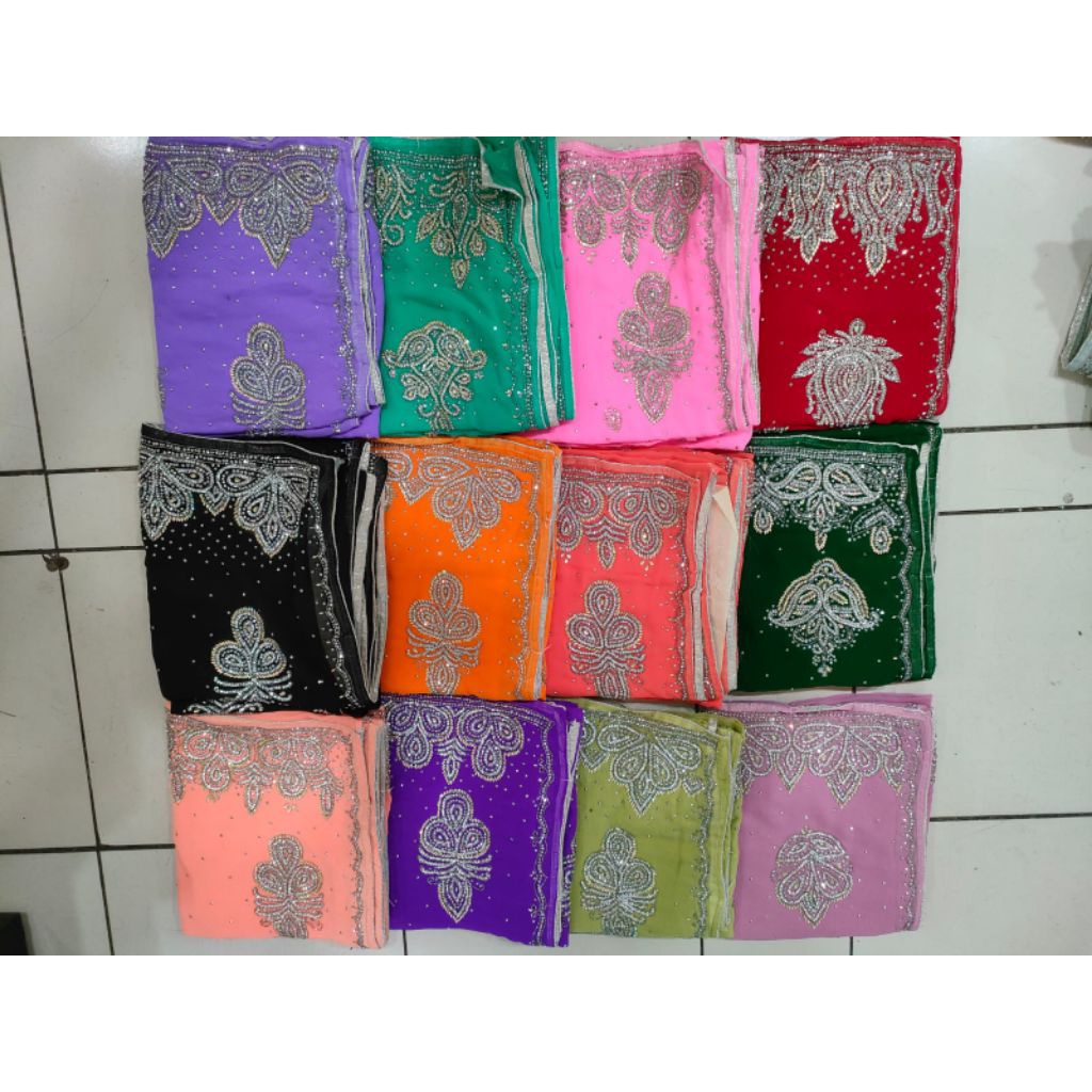 ORIGINAL KAIN SARI SAREE INDIA BOLLYWOOD SWAROVSKY