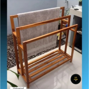 gantungan handuk premium kayu jati Jawa / jemuran handuk rak jati / gantungan handuk kayu murah