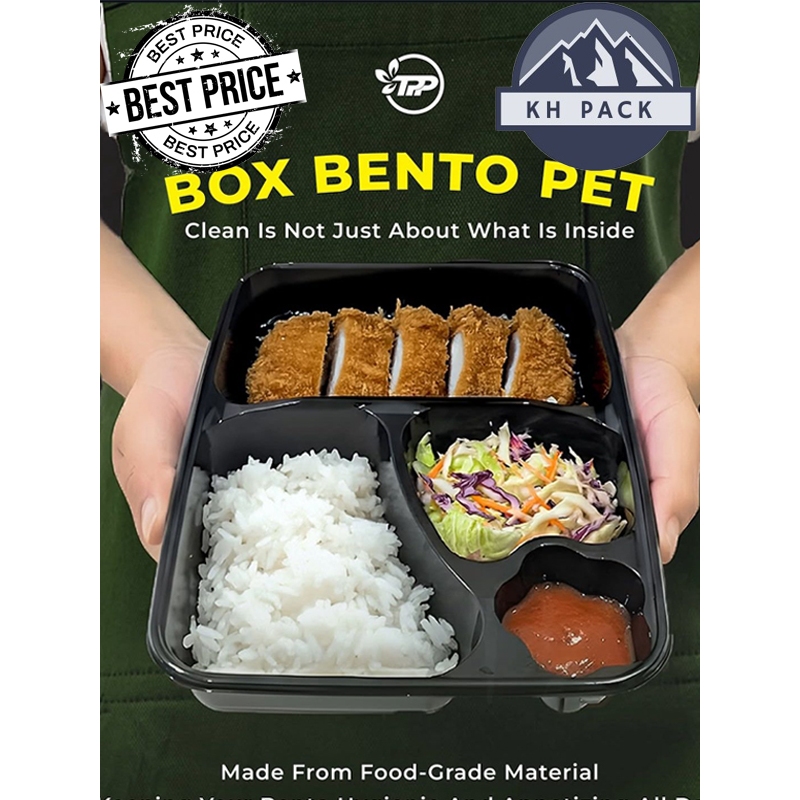 MIKA TRAY BENTO 4 SEKAT ISI 50 + TUTUP