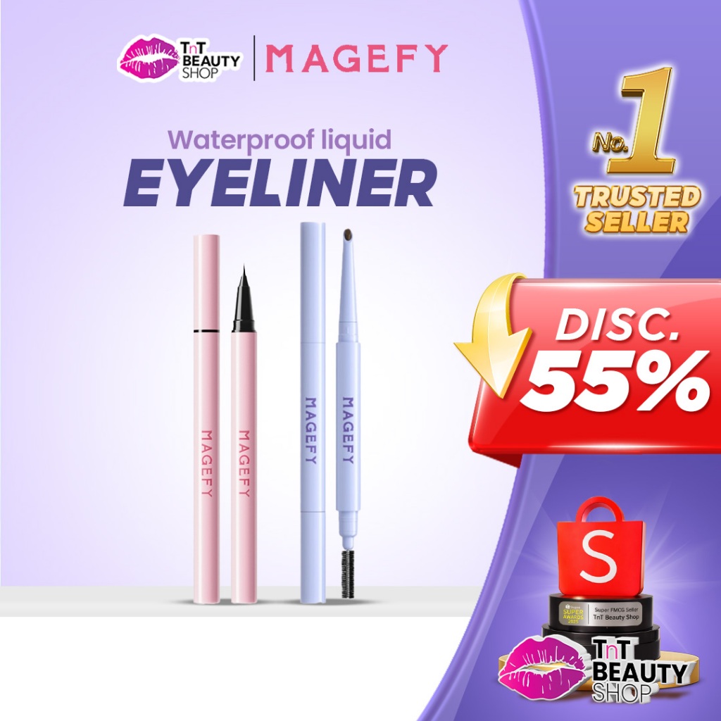 MAGEFY Eyeliner Cair Anti Transfer Smoothly Outline Eyeliner MF-E01 | TnT Beauty Shop