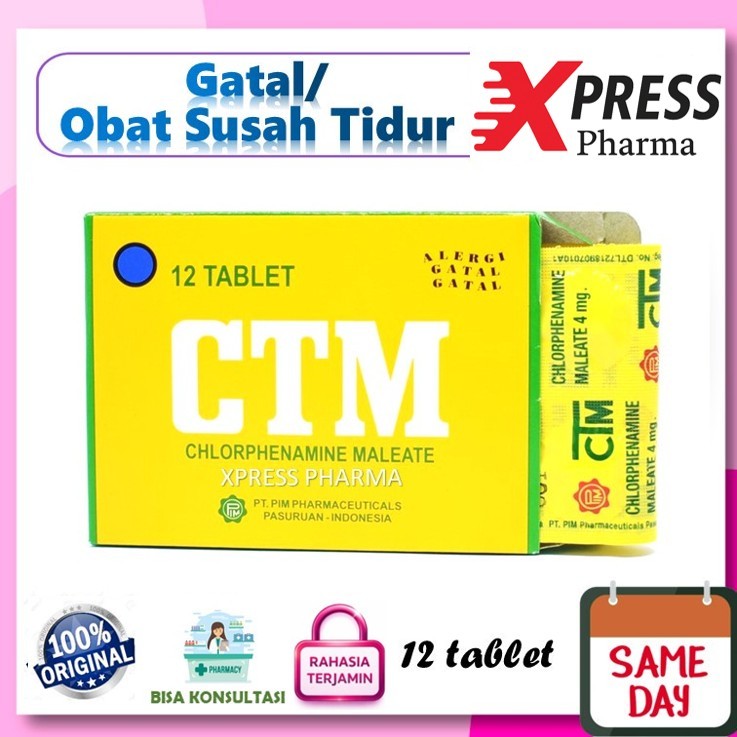 XPRESS  1 kotak 12 tab Original CTM Obat Alergi / Gatal / Susah tidur Lelap